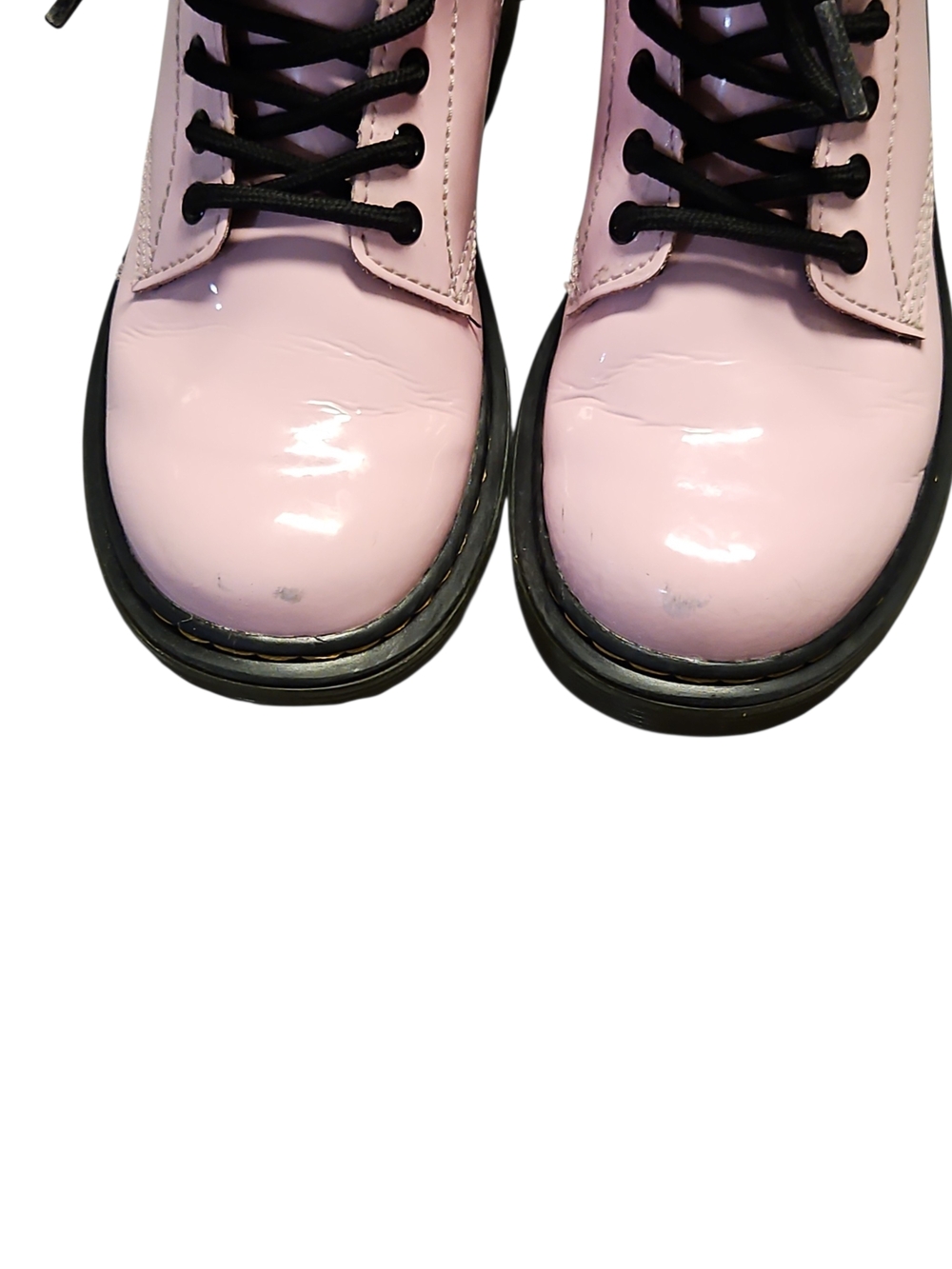 Dr Martens Junior 1460 Pale Pink Patent Combat Boots with Side Zipper Size 13US - Picture 5 of 7